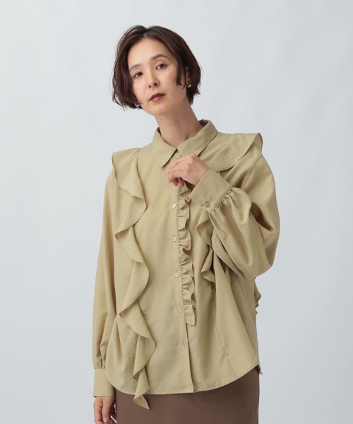 LEPSIM(レプシィム)の「アシメフリルシャツ 582419(シャツ/ブラウス・レディース・ベージュ/ブラック/オフホワイト・FREE)」の17枚目の写真