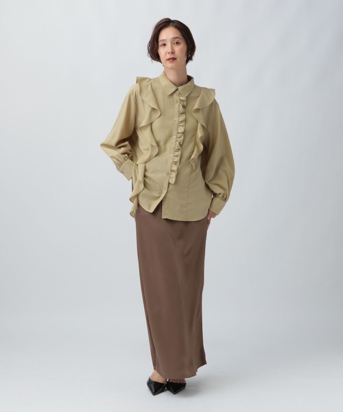 LEPSIM(レプシィム)の「アシメフリルシャツ 582419(シャツ/ブラウス・レディース・ベージュ/ブラック/オフホワイト・FREE)」の19枚目の写真