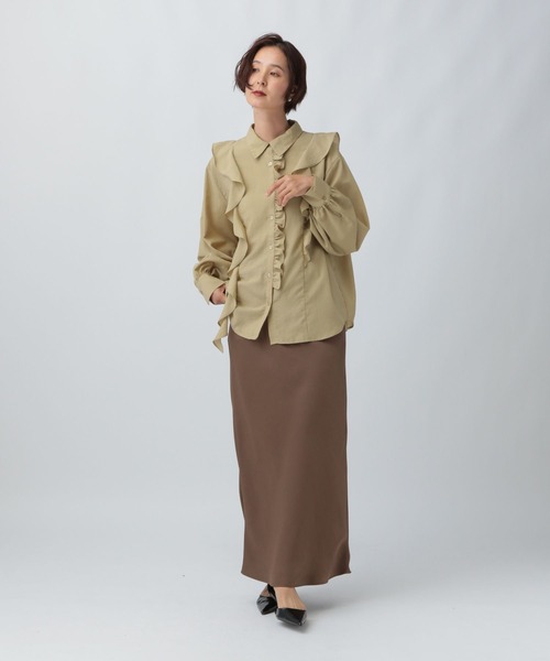 LEPSIM(レプシィム)の「アシメフリルシャツ 582419(シャツ/ブラウス・レディース・ベージュ/ブラック/オフホワイト・FREE)」の21枚目の写真