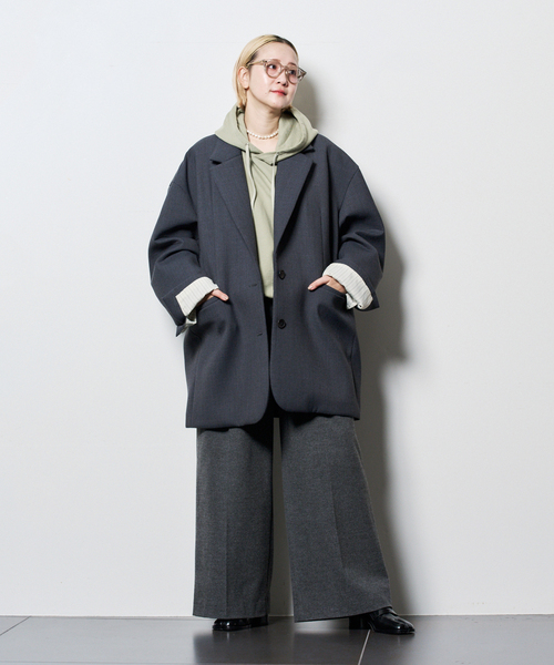 CITYSHOP（シティーショップ）の「SINGLE TUCK WIDE パンツ（スラックス・レディース・ブラック/ベージュ/グレー・38/36）」の11枚目の写真
