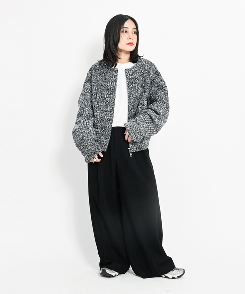 CITYSHOP（シティーショップ）の「SINGLE TUCK WIDE パンツ（スラックス・レディース・ブラック/ベージュ/グレー・38/36）」の14枚目の写真