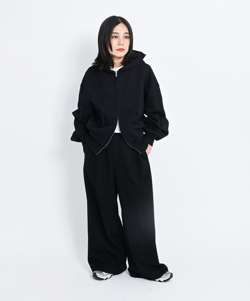 CITYSHOP（シティーショップ）の「SINGLE TUCK WIDE パンツ（スラックス・レディース・ブラック/ベージュ/グレー・38/36）」の15枚目の写真