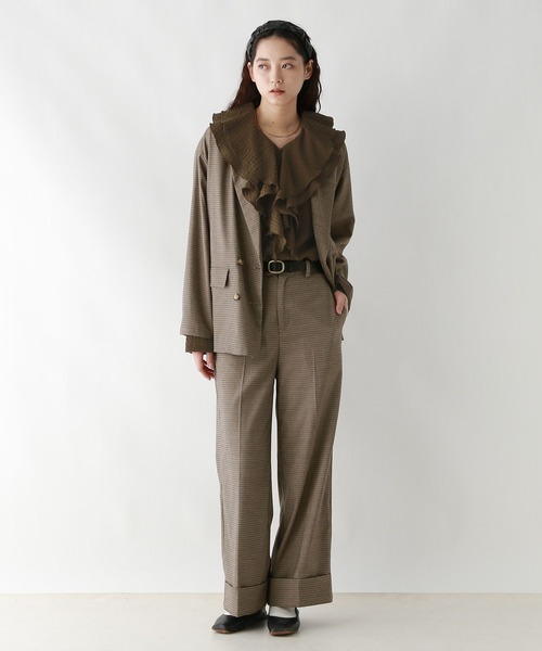 RAGEBLUE（レイジブルー）の「ワイドスリーブ/シャーリングフリルブラウス（シャツ/ブラウス・レディース・パープル/ホワイト/ブラウン・FREE）」の10枚目の写真