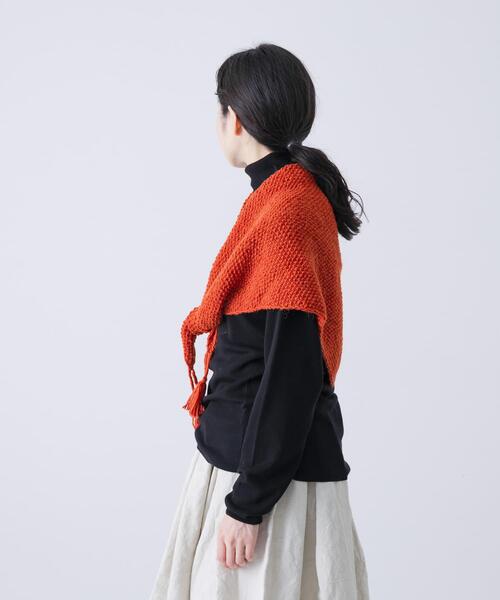 かぐれ（カグレ）の「ペルータッセルストール（ストール/ショール・レディース・グレー/アイボリー/オレンジ・FREE）」の6枚目の写真