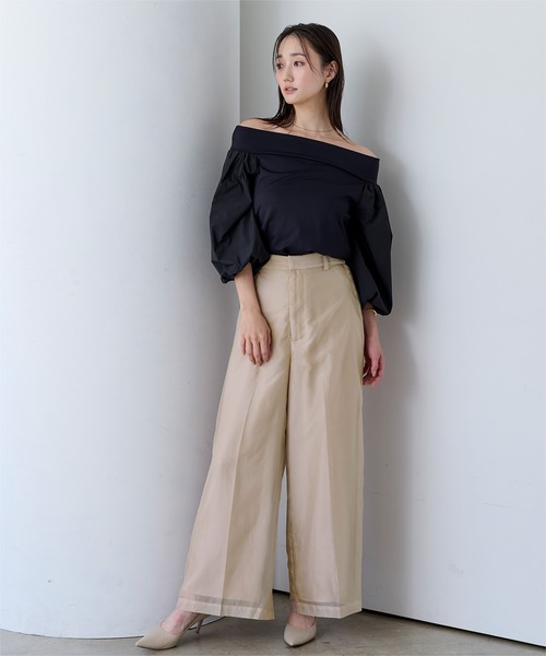 UR'S(ユアーズ)の「シアーワイドパンツ(その他パンツ・レディース・ブルー/ベージュ/ホワイト・L/M/S)」の5枚目の写真