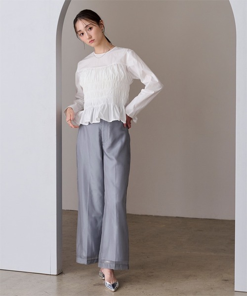 UR'S(ユアーズ)の「シアーワイドパンツ(その他パンツ・レディース・ブルー/ベージュ/ホワイト・L/M/S)」の17枚目の写真