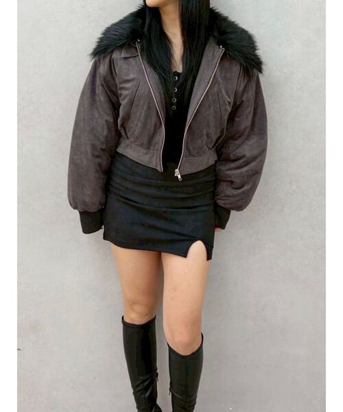 EVRIS(エヴリス)の「2WAYフェイクスウェードブルゾン(ブルゾン・レディース・ベージュ/グレー/その他1・FREE)」の7枚目の写真