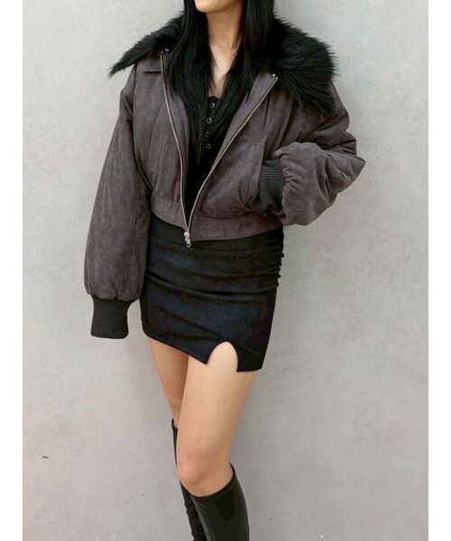 EVRIS(エヴリス)の「2WAYフェイクスウェードブルゾン(ブルゾン・レディース・ベージュ/グレー/その他1・FREE)」の8枚目の写真