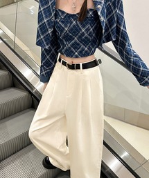 タックワイドパンツ ベルト付き