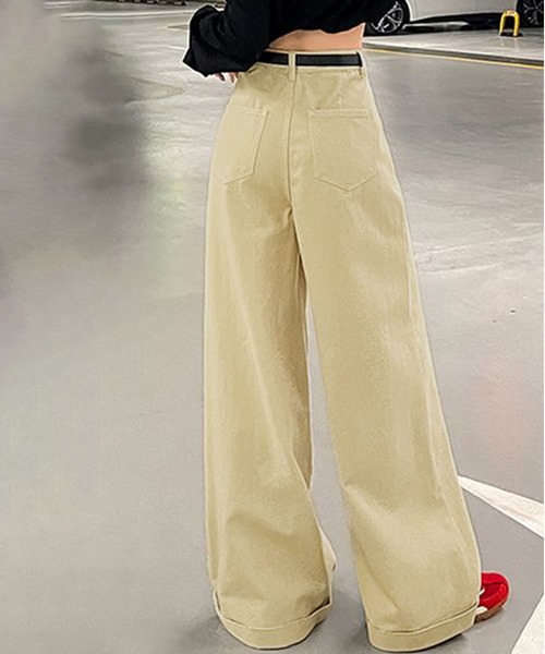 Kuroba(クロバ)の「タックワイドパンツ ベルト付き(その他パンツ・レディース・ベージュ/オフホワイト・S/L/M)」の15枚目の写真