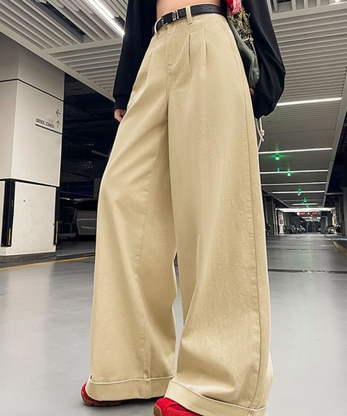 Kuroba(クロバ)の「タックワイドパンツ ベルト付き(その他パンツ・レディース・ベージュ/オフホワイト・S/L/M)」の18枚目の写真