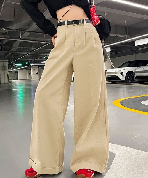 Kuroba(クロバ)の「タックワイドパンツ ベルト付き(その他パンツ・レディース・ベージュ/オフホワイト・S/L/M)」の20枚目の写真