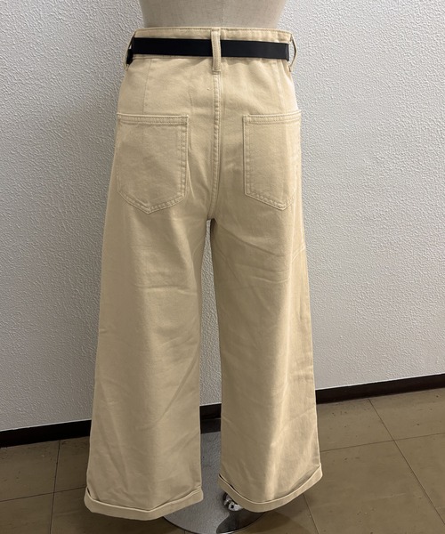 Kuroba(クロバ)の「タックワイドパンツ ベルト付き(その他パンツ・レディース・ベージュ/オフホワイト・S/L/M)」の13枚目の写真