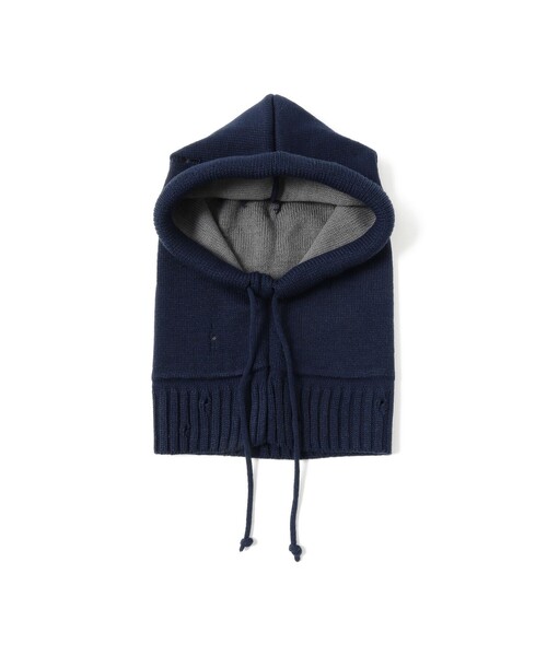 DECHO（デコー）の「【別注】DECHO / バラクラバ（ニットキャップ/ビーニー・レディース・ネイビー/ブラウン・ONE SIZE）」の2枚目の写真