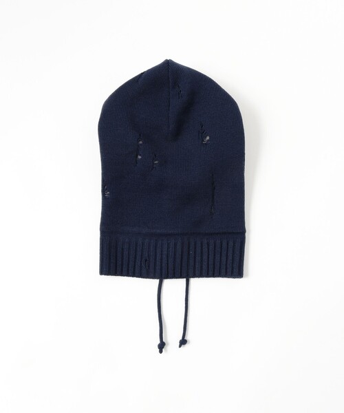 DECHO（デコー）の「【別注】DECHO / バラクラバ（ニットキャップ/ビーニー・レディース・ネイビー/ブラウン・ONE SIZE）」の5枚目の写真