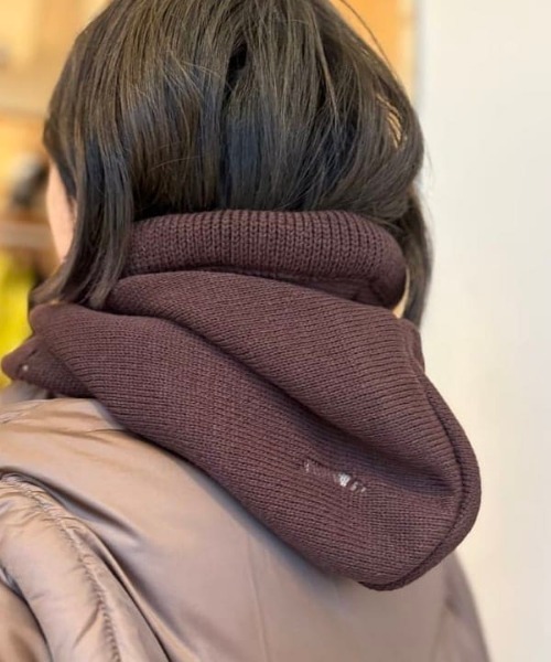 DECHO（デコー）の「【別注】DECHO / バラクラバ（ニットキャップ/ビーニー・レディース・ネイビー/ブラウン・ONE SIZE）」の8枚目の写真