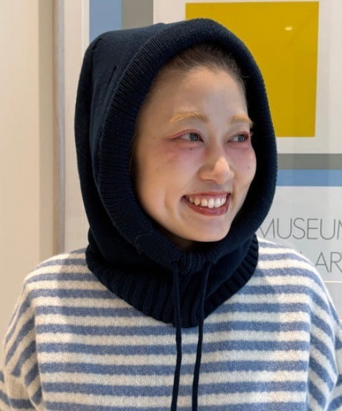 DECHO（デコー）の「【別注】DECHO / バラクラバ（ニットキャップ/ビーニー・レディース・ネイビー/ブラウン・ONE SIZE）」の9枚目の写真