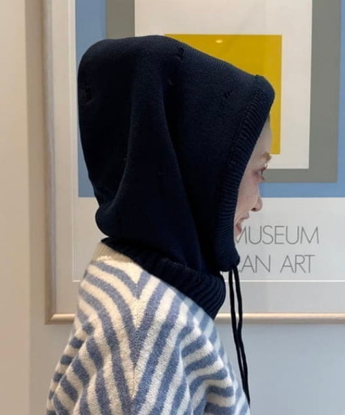 DECHO（デコー）の「【別注】DECHO / バラクラバ（ニットキャップ/ビーニー・レディース・ネイビー/ブラウン・ONE SIZE）」の10枚目の写真