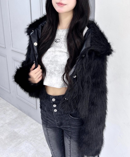 INGNI（イング）の「マグネットボタンスタンドカラーエコファーコート