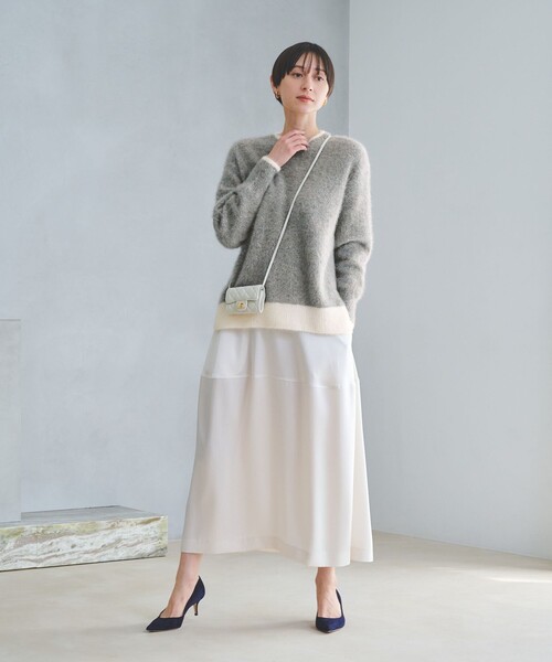 フォックスカシミヤ スパンコール クルーネックニット（ニット