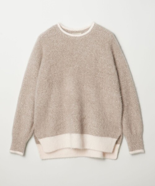 フォックスカシミヤ スパンコール クルーネックニット（ニット