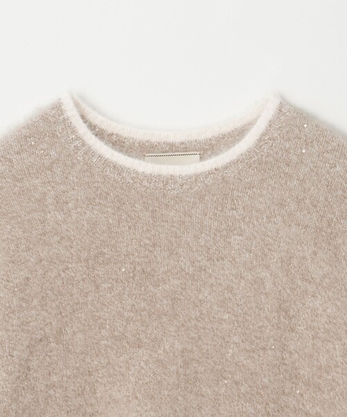 フォックスカシミヤ スパンコール クルーネックニット（ニット