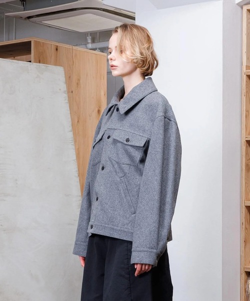 VOAAOV（ヴォアーブ）の「【VOAAOV】 RECYCLED MELTON Blouson（ブルゾン・メンズ・ネイビー/ブラック/グレー/チャコールグレー・1/2/0）」の5枚目の写真