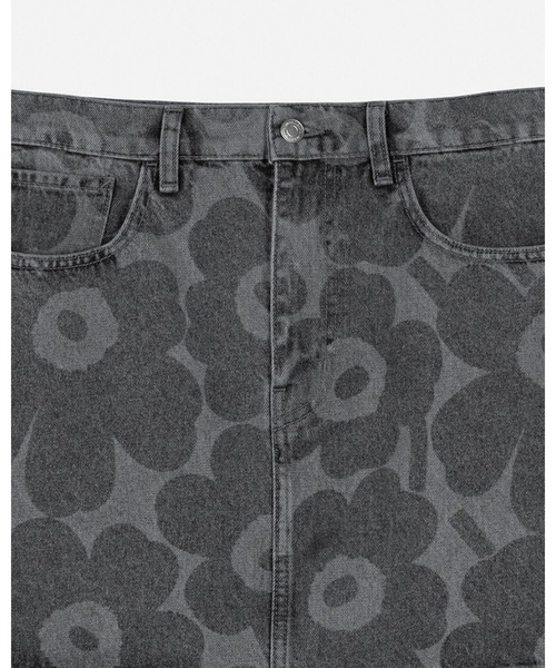 marimekko（マリメッコ）の「【ノベルティ付】《Maridenim》 Ruudut Unikko / skirt（デニムスカート・レディース・ライトグレー・40/36/34/38）」の7枚目の写真