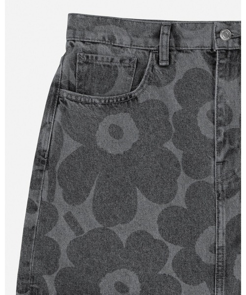 marimekko（マリメッコ）の「【ノベルティ付】《Maridenim》 Ruudut Unikko / skirt（デニムスカート・レディース・ライトグレー・40/36/34/38）」の8枚目の写真