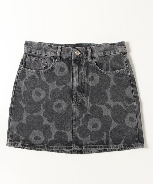 marimekko（マリメッコ）の「【ノベルティ付】《Maridenim》 Ruudut Unikko / skirt（デニムスカート・レディース・ライトグレー・40/36/34/38）」の3枚目の写真