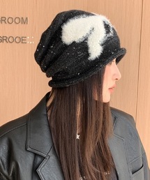 pyornim（ピョルニム）の「【25年秋冬新作】シャギーニット リボン ビーニー（ニットキャップ/ビーニー）」