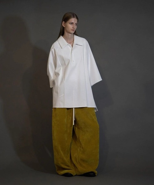 my beautiful landlet（マイビューティフルランドレット）の「【my beautiful landlet】 CHENILLE KNIT WIDE EASY PANTS（その他パンツ・メンズ・ベージュ/ネイビー/イエロー/グリーン/ブラック・1/2/0）」の5枚目の写真