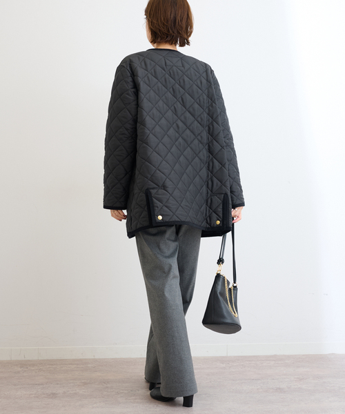 Traditional Weatherwear（トラディショナルウェザーウェア）の「【TRADITIONAL WEATHERWEAR】ARKLEY A-LINE MIDDLE：キルティングジャケット（その他アウター・レディース・ブラック・32/34）」の6枚目の写真