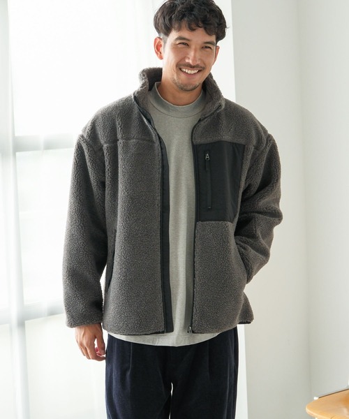 FOUND GOOD(ファウンドグッド)の「エアサーマルボアJK(その他アウター・メンズ・グレー系/ホワイト系1/ブラック・S/M/XL/L)」の3枚目の写真