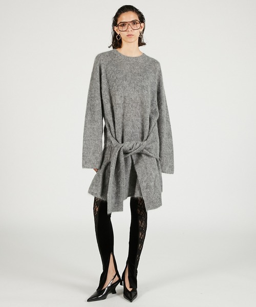 PRANK PROJECT（プランクプロジェクト）の「ノットフロントニットチュニック / Knot Front Knit Tunic（チュニック・レディース・グレー/ブラック/ピンク・FREE）」の15枚目の写真