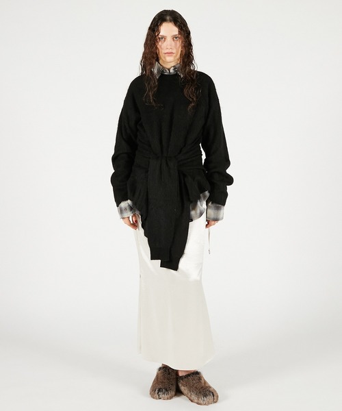 PRANK PROJECT（プランクプロジェクト）の「ノットフロントニットチュニック / Knot Front Knit Tunic（チュニック・レディース・グレー/ブラック/ピンク・FREE）」の11枚目の写真