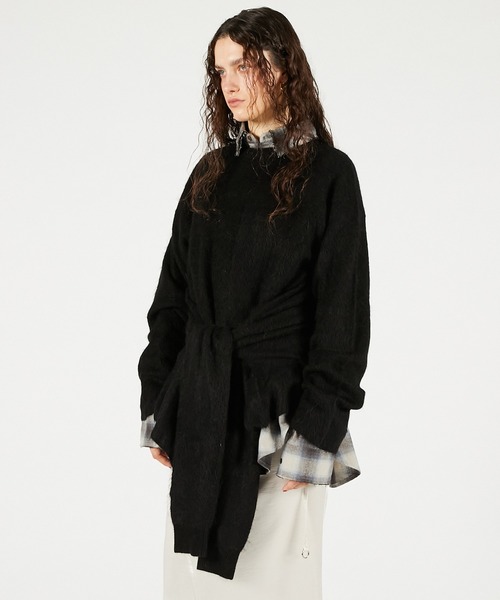 PRANK PROJECT（プランクプロジェクト）の「ノットフロントニットチュニック / Knot Front Knit Tunic（チュニック・レディース・グレー/ブラック/ピンク・FREE）」の12枚目の写真