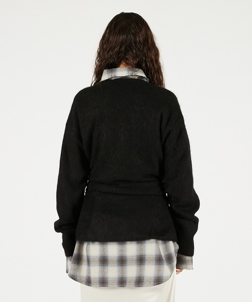 PRANK PROJECT（プランクプロジェクト）の「ノットフロントニットチュニック / Knot Front Knit Tunic（チュニック・レディース・グレー/ブラック/ピンク・FREE）」の13枚目の写真
