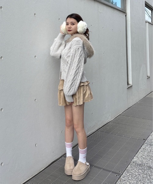 one way(ワンウェイ)の「ファー付きニットパーカー(ニット/セーター・レディース・ピンク/ホワイト/グレー・FREE)」の18枚目の写真