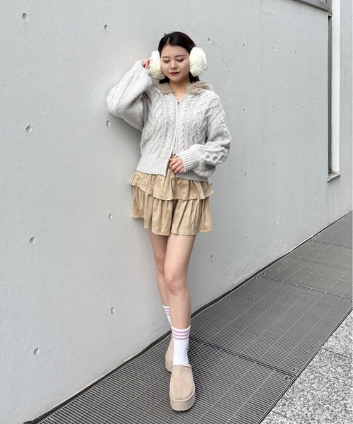 one way(ワンウェイ)の「ファー付きニットパーカー(ニット/セーター・レディース・ピンク/ホワイト/グレー・FREE)」の20枚目の写真