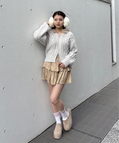 one way(ワンウェイ)の「ファー付きニットパーカー(ニット/セーター・レディース・ピンク/ホワイト/グレー・FREE)」の21枚目の写真