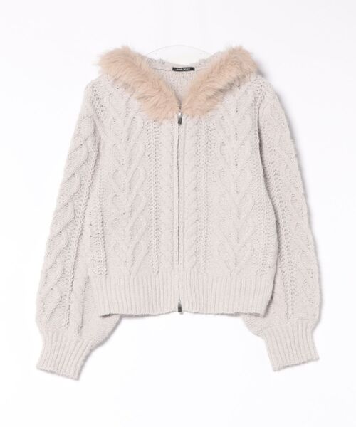 ファー付きニットパーカー（ニット/セーター）｜one way（ワンウェイ