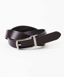 MK MICHEL KLEIN HOMME （エムケーミッシェルクランオム）の「イタリアンレザー　幾何学柄コンフォートベルト（ベルト・メンズ）」