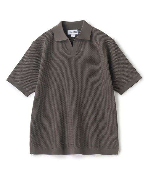 MEN'S BIGI（メンズビギ）の「バンブーリンクス スキッパーニットポロ（ポロシャツ・メンズ・ネイビー/ブラック/グレー/ブラウン・02/04/03）」の3枚目の写真