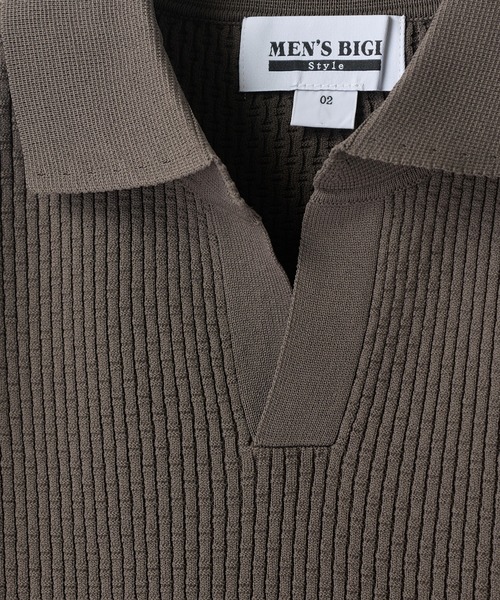 MEN'S BIGI（メンズビギ）の「バンブーリンクス スキッパーニットポロ（ポロシャツ・メンズ・ネイビー/ブラック/グレー/ブラウン・02/04/03）」の11枚目の写真