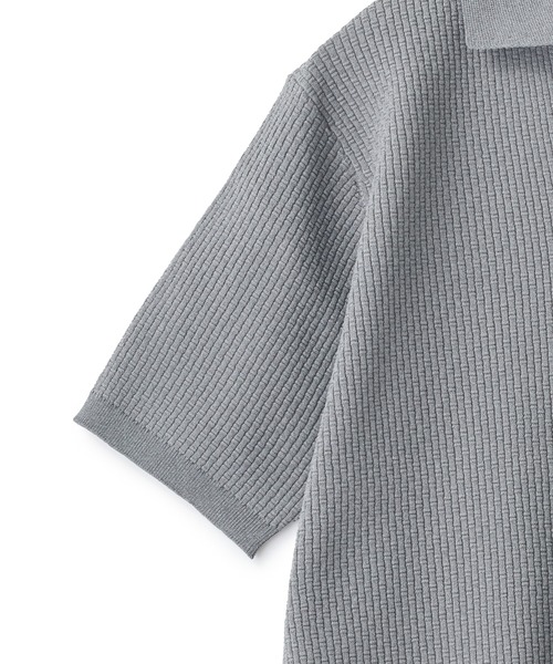 MEN'S BIGI（メンズビギ）の「バンブーリンクス スキッパーニットポロ（ポロシャツ・メンズ・ネイビー/ブラック/グレー/ブラウン・02/04/03）」の6枚目の写真