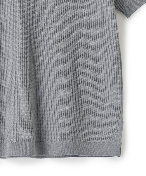 MEN'S BIGI（メンズビギ）の「バンブーリンクス スキッパーニットポロ（ポロシャツ・メンズ・ネイビー/ブラック/グレー/ブラウン・02/04/03）」の7枚目の写真