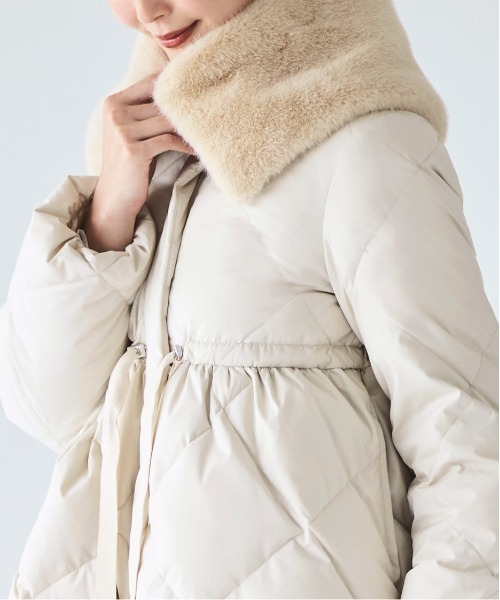 洗える / 撥水加工 / 静電気防止 ｜ エコファー カラー ダウンコート