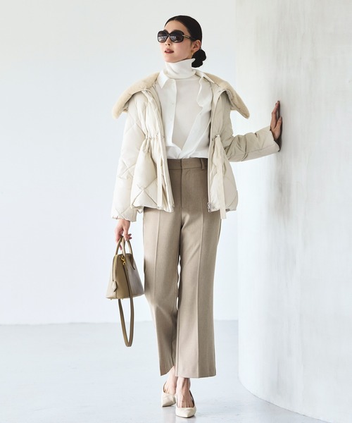 洗える / 撥水加工 / 静電気防止 ｜ エコファー カラー ダウンコート