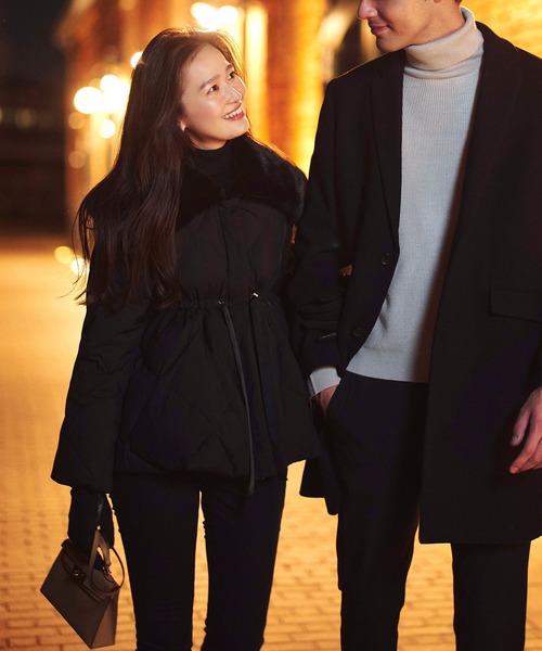 洗える / 撥水加工 / 静電気防止 ｜ エコファー カラー ダウンコート